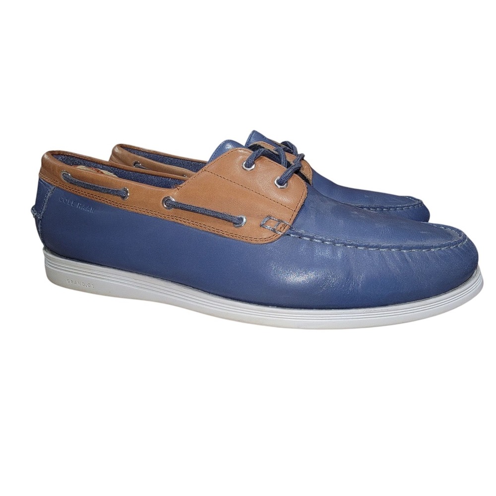 COLE HAAN Cornell Men's 2 Eye Boat Shoe C32579 Indigo British Tan Size US 13M